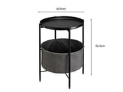 Side Table with Storage Basket- Black by Loveliving