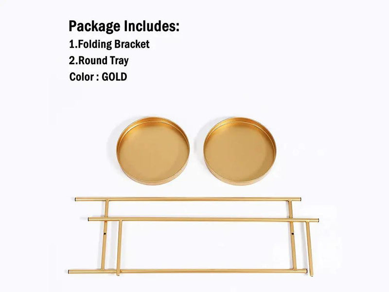 2 Tier Tall Metal Flower Plants Pot Holder-Gold-M by Loveliving