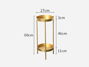 2 Tier Tall Metal Flower Plants Pot Holder-Gold-M by Loveliving