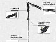 Portable 5-Section Hiking Sticks-Black/130CM by Loveliving