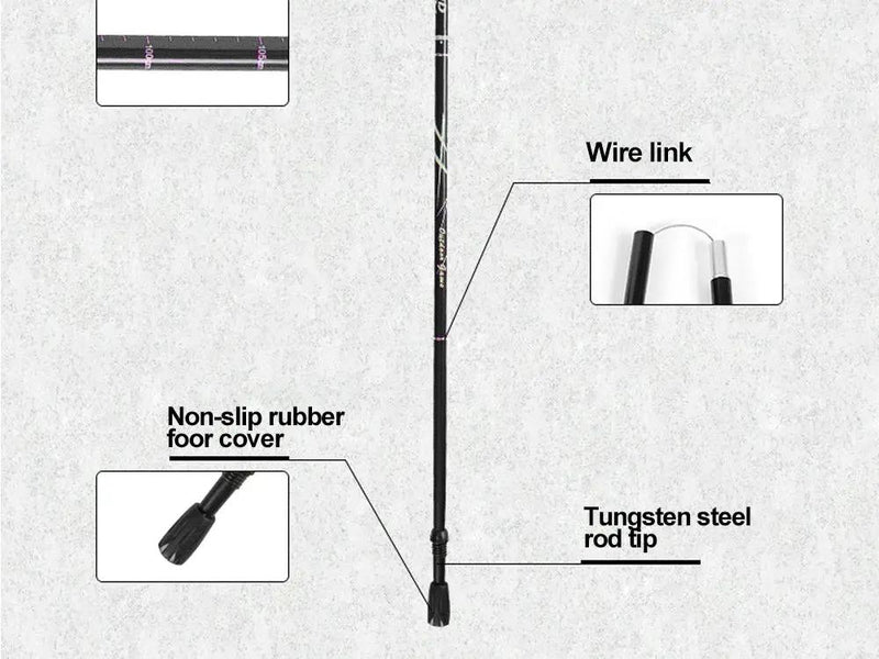 Portable 5-Section Hiking Sticks-Black/130CM by Loveliving