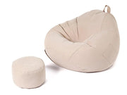 Bean Bag Chair with Footstool- Khaki by Loveliving
