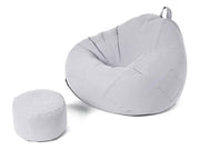 Bean Bag Chair with Footstool- Light grey by Loveliving