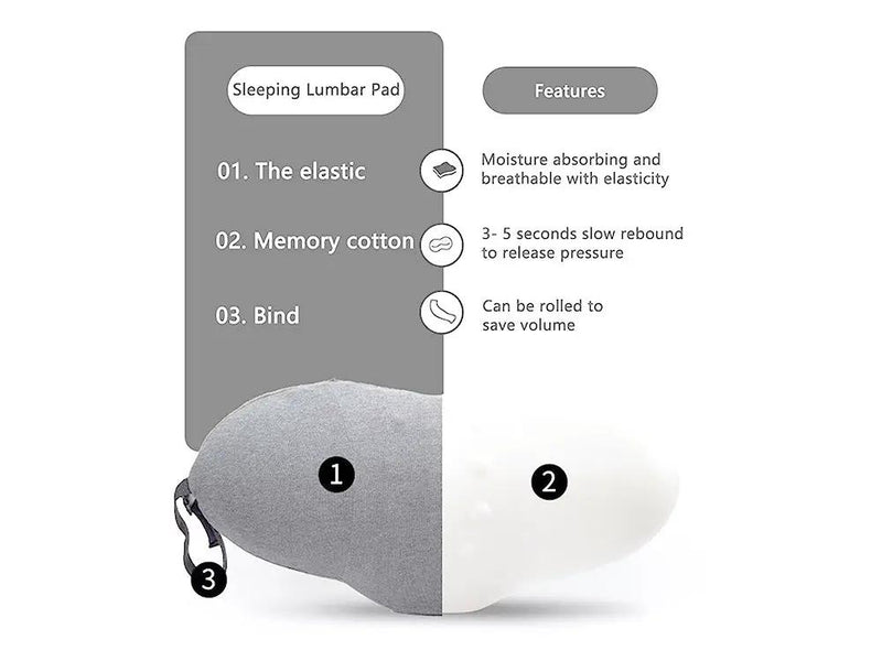 Lumbar Support Pillow for Sleeping,Ideal Back Pillow for Chair - Light grey by Loveliving