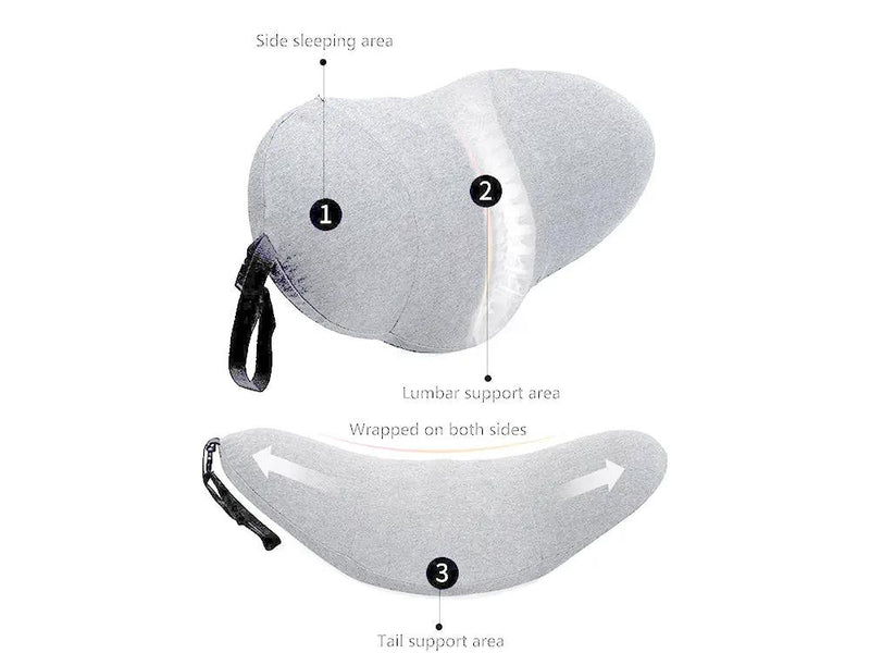 Lumbar Support Pillow for Sleeping,Ideal Back Pillow for Chair - Light grey by Loveliving