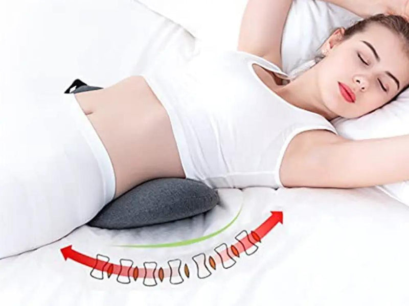 Lumbar Support Pillow for Sleeping,Ideal Back Pillow for Chair - Dark grey by Loveliving