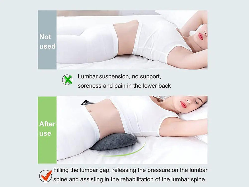 Lumbar Support Pillow for Sleeping,Ideal Back Pillow for Chair - Dark grey by Loveliving