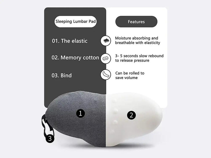 Lumbar Support Pillow for Sleeping,Ideal Back Pillow for Chair - Dark grey by Loveliving