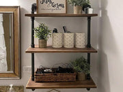 3 Tiers Industrial Pipe Shelf Rustic Wall Shelf by Loveliving