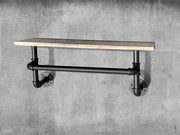 Industrial Pipe Shelf with Towel Bar by Loveliving