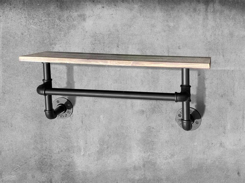 Industrial Pipe Shelf with Towel Bar by Loveliving