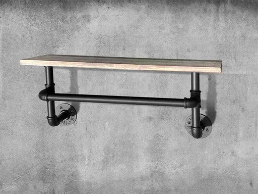 Loveliving Furniture Industrial Pipe Shelf with Towel Bar Industrial Pipe Shelf with Towel Bar