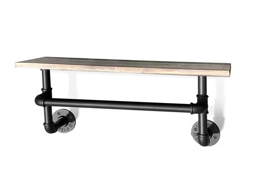 Loveliving Furniture Industrial Pipe Shelf with Towel Bar Industrial Pipe Shelf with Towel Bar