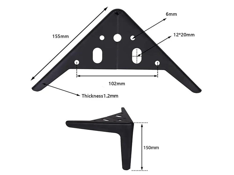 4Pcs Metal Furniture Legs 15cm-Black by Loveliving