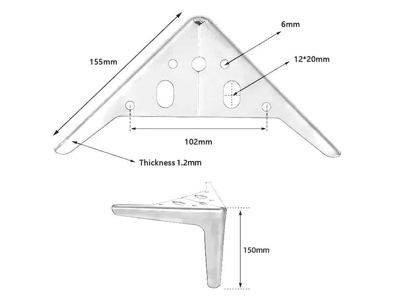 4Pcs Metal Furniture Legs 15cm-Gold by Loveliving