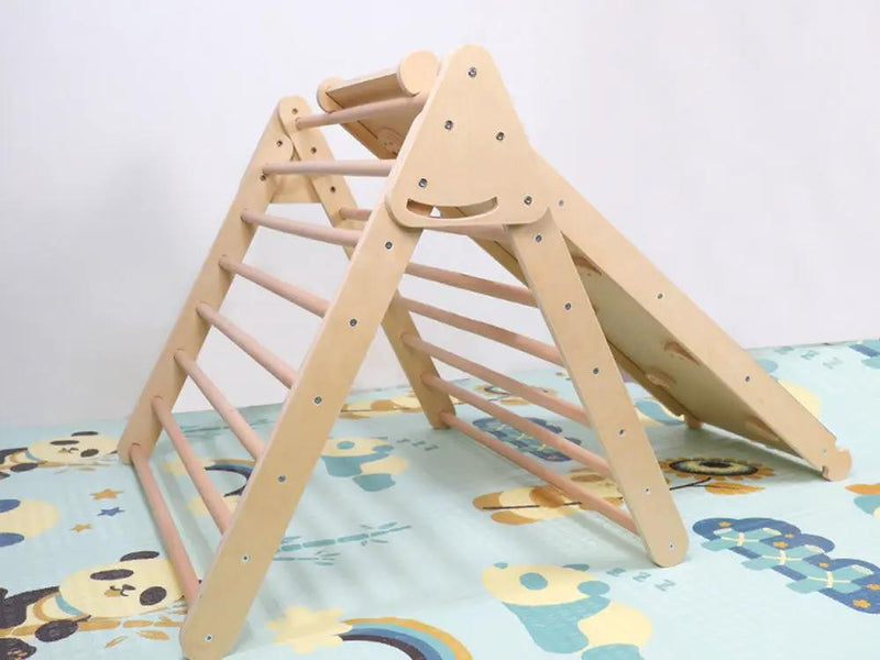 Pikler Triangle Frame with Ramp and Slide by Loveliving