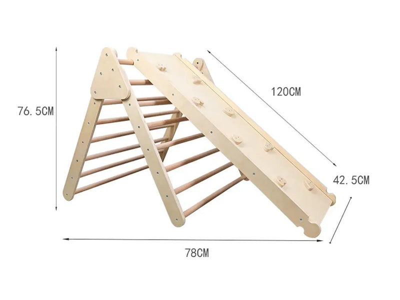 Pikler Triangle Frame with Ramp and Slide by Loveliving