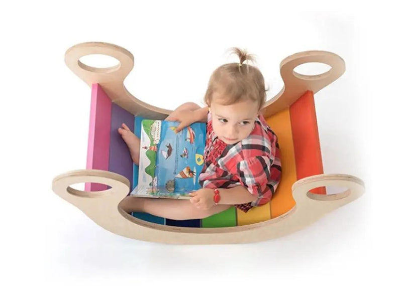 Wooden Rainbow Rocker Board by Loveliving