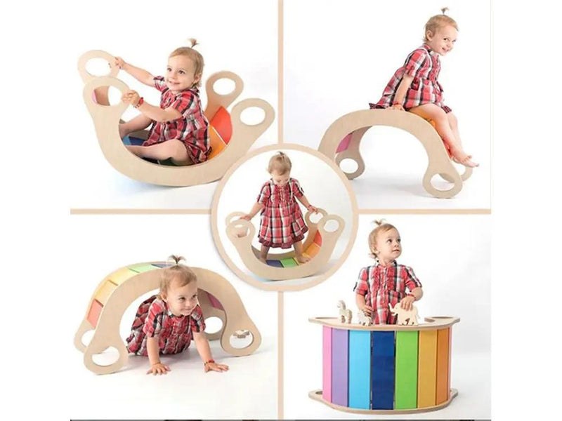 Wooden Rainbow Rocker Board by Loveliving