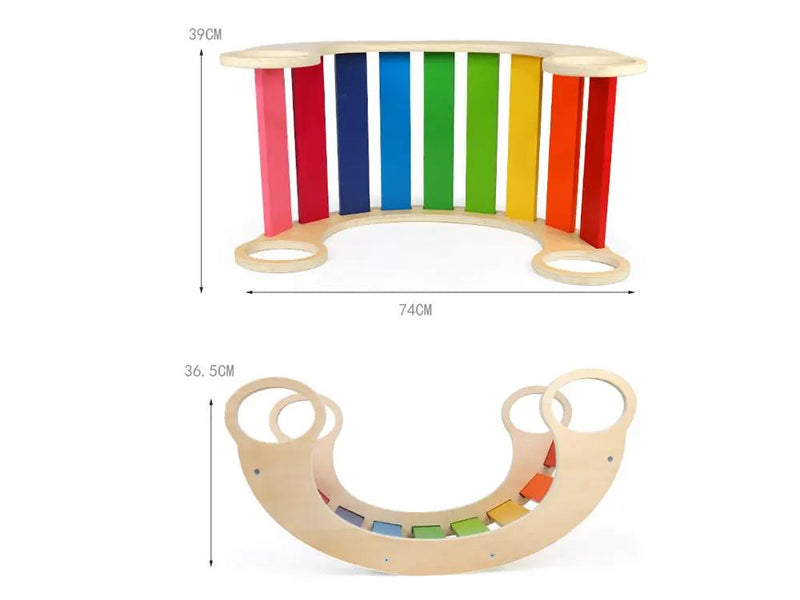 Wooden Rainbow Rocker Board by Loveliving