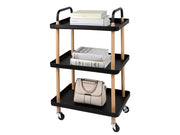 3-Tier Utility Rolling Cart Multi-Function Storage Rack - Black by Loveliving