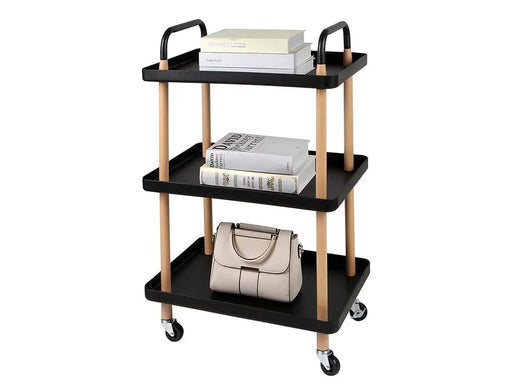 3-Tier Utility Rolling Cart Multi-Function Storage Rack - Black by Loveliving