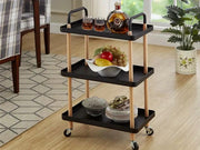 3-Tier Utility Rolling Cart Multi-Function Storage Rack - Black by Loveliving