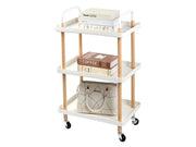 3 Tiers Utility Rolling Cart Multi-Function Storage Rack -White by Loveliving