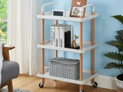 3 Tiers Utility Rolling Cart Multi-Function Storage Rack -White by Loveliving