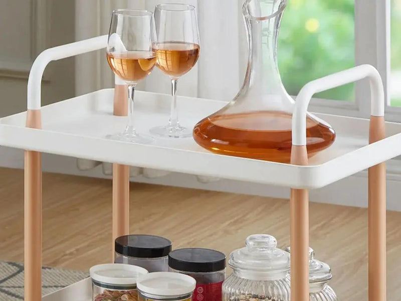 3 Tiers Utility Rolling Cart Multi-Function Storage Rack -White by Loveliving
