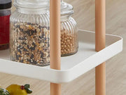 3 Tiers Utility Rolling Cart Multi-Function Storage Rack -White by Loveliving