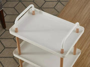3 Tiers Utility Rolling Cart Multi-Function Storage Rack -White by Loveliving