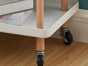 3 Tiers Utility Rolling Cart Multi-Function Storage Rack -White by Loveliving