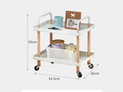 2 Tiers Utility Rolling Cart Multi-Function Storage Rack -White by Loveliving