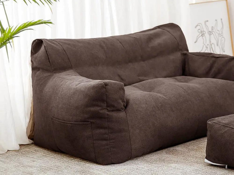 Two-Seater Bean Bag Chair-Dark Brown by Loveliving