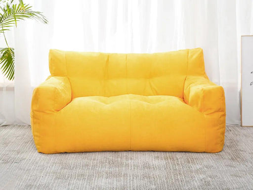 Loveliving Two-Seater Bean Bag Chair-Yellow Two-Seater Bean Bag Chair-Yellow