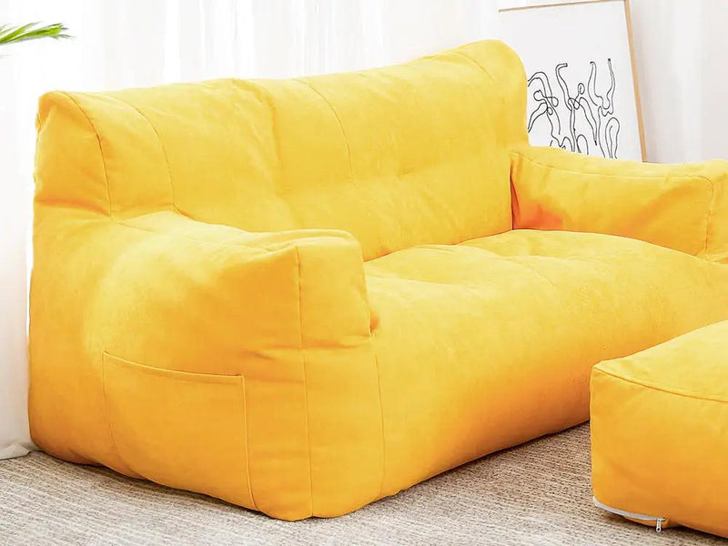 Two-Seater Bean Bag Chair-Yellow by Loveliving
