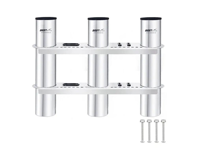 Stainless Steel Triple Fishing Rod Holder by Loveliving