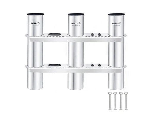 Stainless Steel Triple Fishing Rod Holder by Loveliving