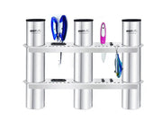 Stainless Steel Triple Fishing Rod Holder by Loveliving