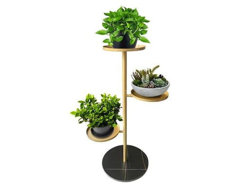 Loveliving Furniture Marble base Plant Stand-Black Marble base Plant Stand-Black