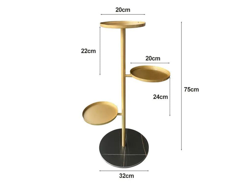 Marble base Plant Stand-Black by Loveliving
