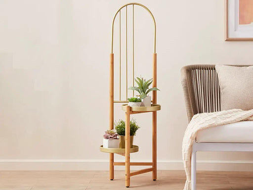 2 Tier Clamping Plants Stand/Display Rack-Natural by Loveliving