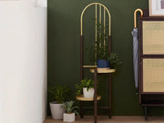 2 Tier Clamping Plants Stand/Display Rack-Dark Walnut by Loveliving
