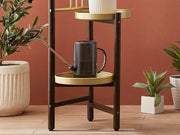 2 Tier Clamping Plants Stand/Display Rack-Dark Walnut by Loveliving