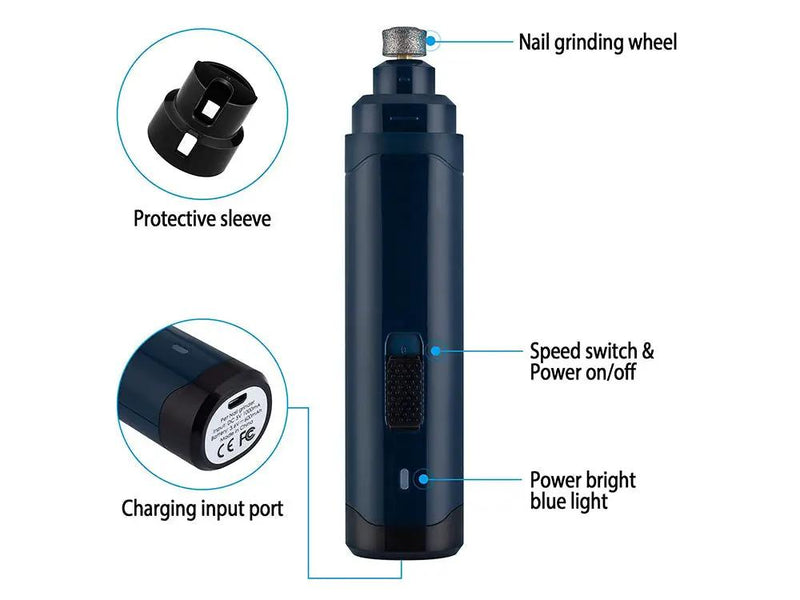 Rechargeable Dog Nail Grinder Pet Nail Trimmer by Loveliving