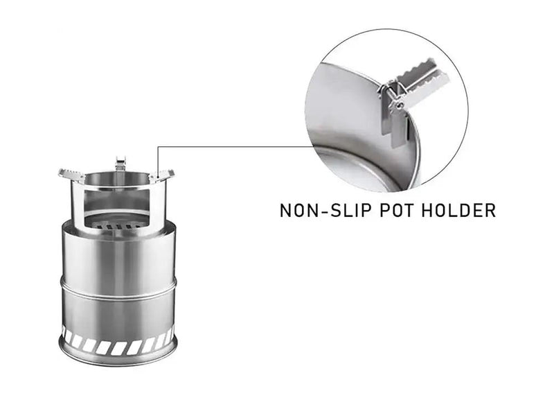 Portable Stainless Steel Camping Wood Stove-Large by Loveliving