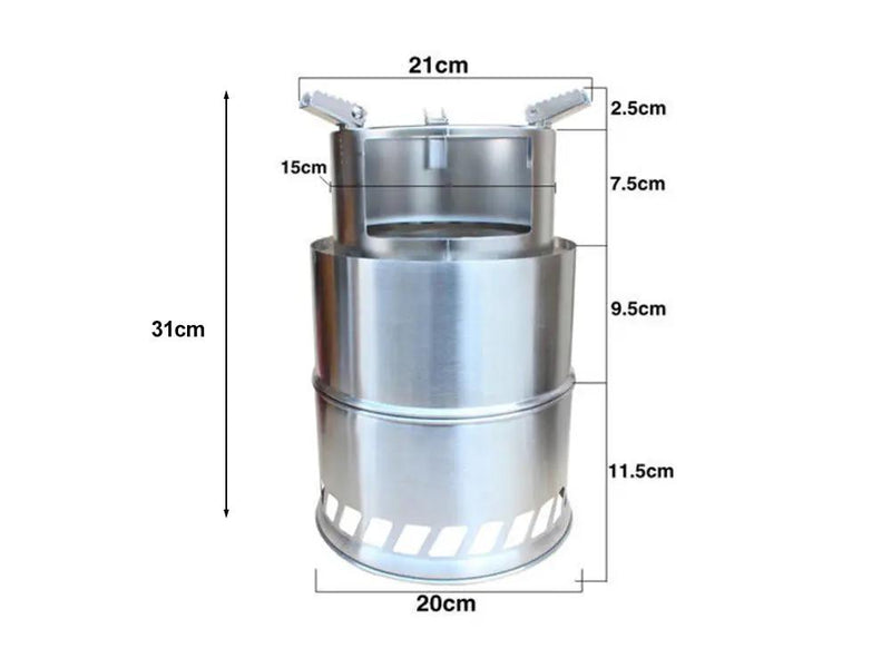 Portable Stainless Steel Camping Wood Stove-Large by Loveliving