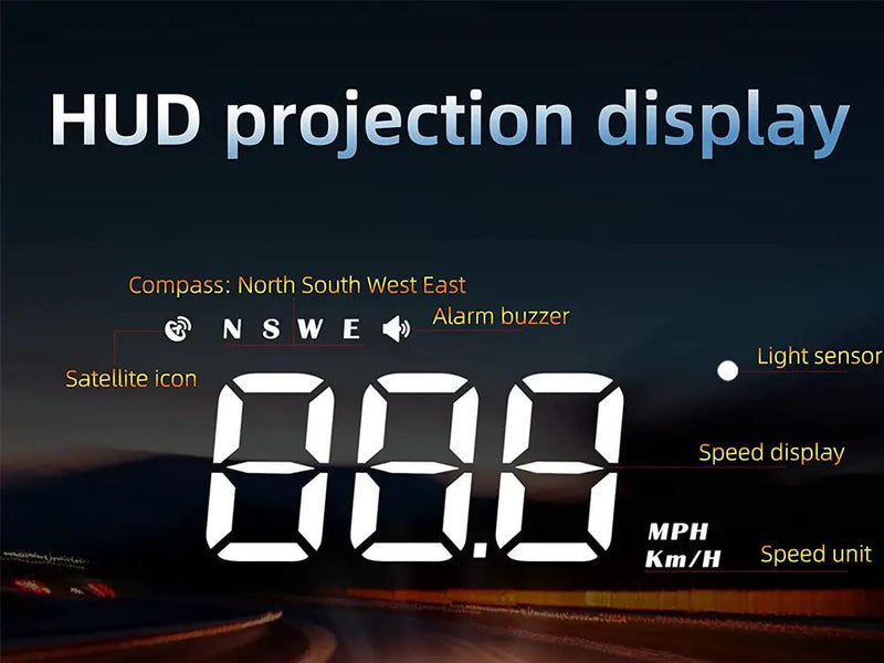 Car Head Up Display/Windshield Projection Speedometer by Loveliving