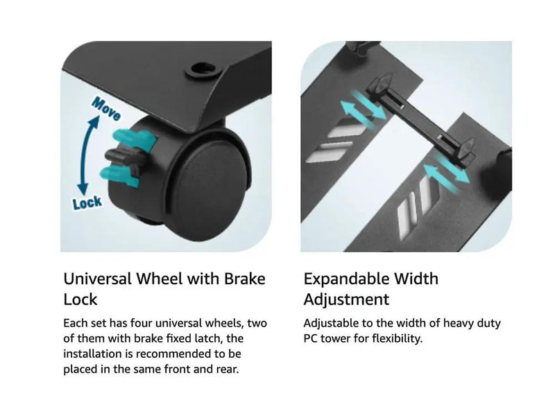 1.2mm Adjustable Heavy-Duty PC Tower Stand by Loveliving
